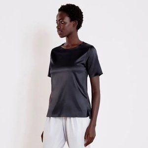 ADAY First Class Satin Black T-Shirt Size Medium EUC